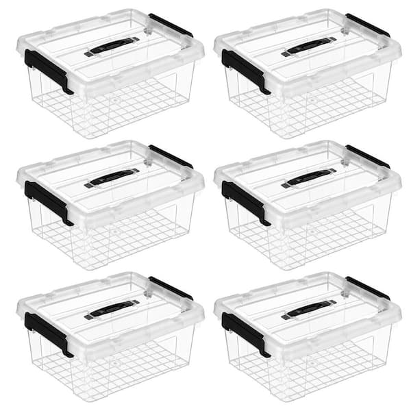 6-Piece 16 qt. Clear Plastic Storage Bins for Home Organization