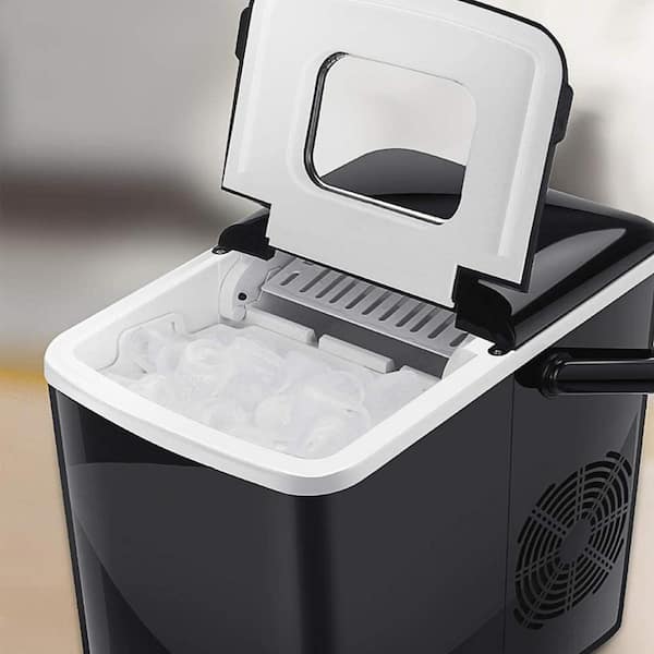 26.5lbs./Day Countertop Portable Ice Maker Self-Cleaning Machine w/Flip lid  White