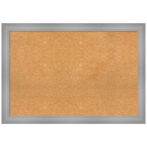 Flair Polished Nickel 39.88 in. x 27.88 in. Framed Corkboard Memo Board