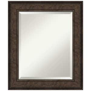 Medium Rectangle Satin Bronze/Copper Metallic Beveled Glass Modern Mirror (25.5 in. H x 21.5 in. W)