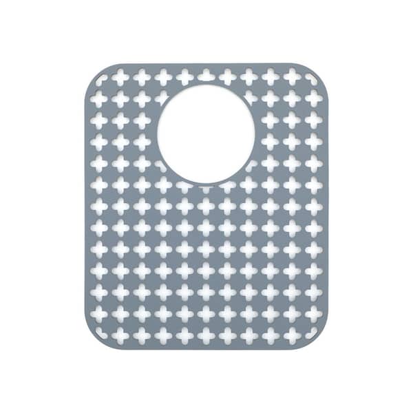 LORDEAR 14 in. L x 11 in. W Gray Kitchen Silicone Sink Bottom Grid