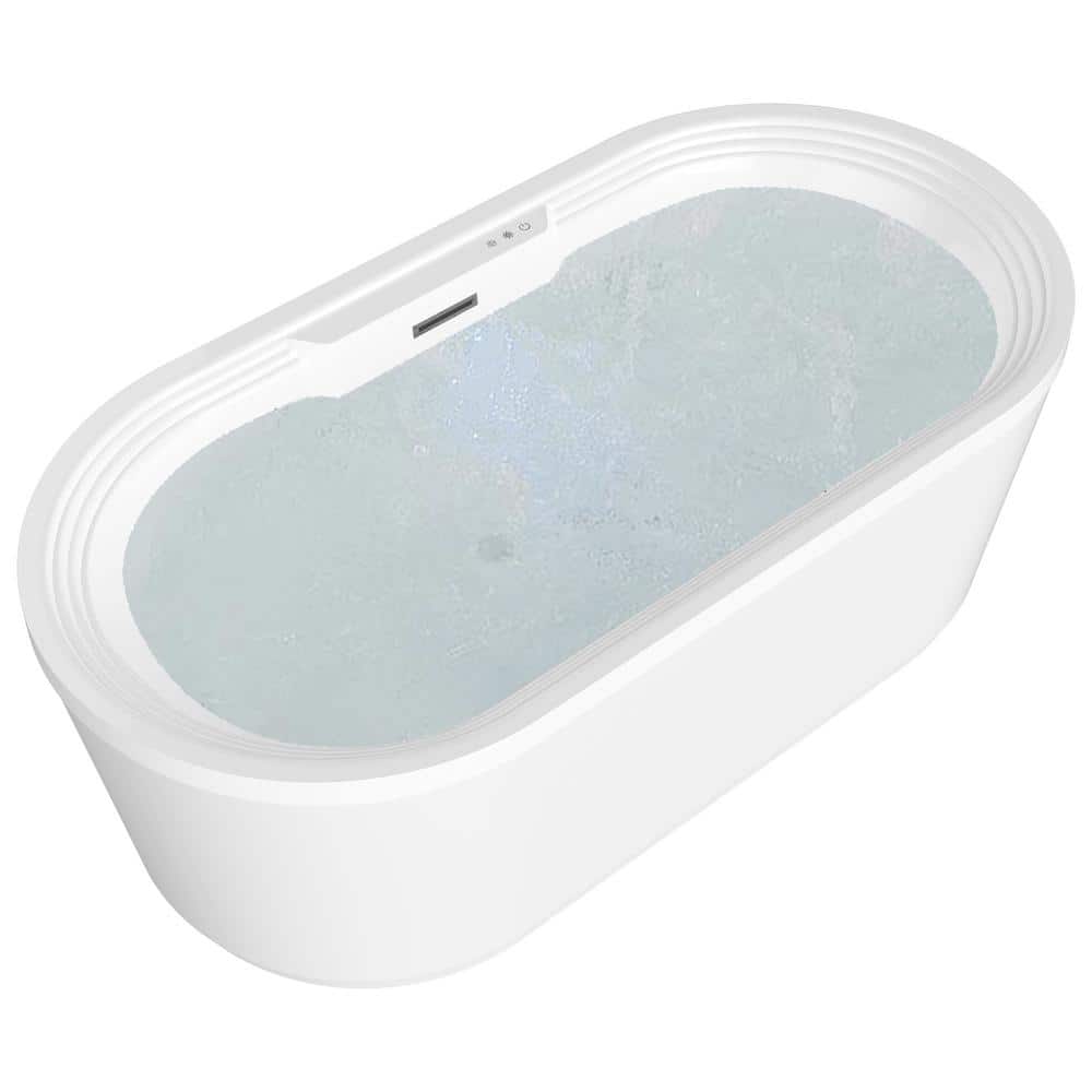 Jetson Series 67 in. Acrylic Flatbottom Air Bathtub in White