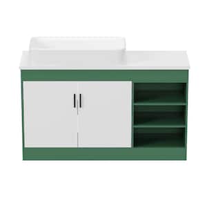 55.1 in. W. x 18.9 in. D x 32.7 in. H Bath Vanity Cabinet without Top in Green with Adjustable Shelves and 2-Doors