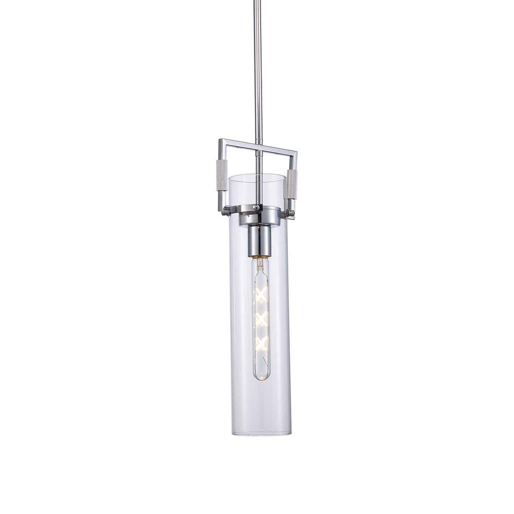 Polished Chrome Glass Mini Pendant Light with LED