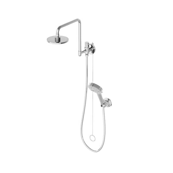 6-Spray 6 in. Wall Mount Dual Shower Head and Handheld Shower Head Combo 1.8 GPM in Polished Chrome(Valve Excluded)