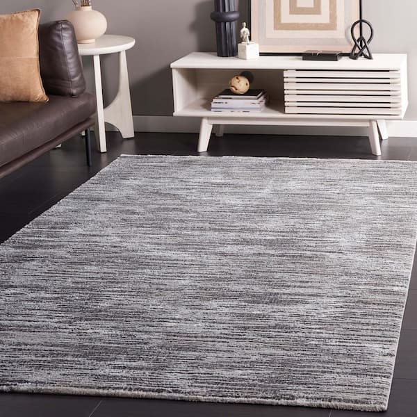 Revive 9 ft. x 12 ft. Gray Solid Distressed Area Rug