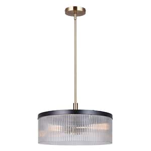 Jenner 3-Light Matte Black and Gold Glam Chandelier for Dining Rooms and Living Rooms