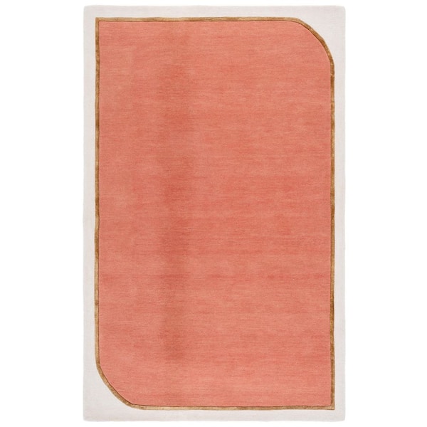 Fifth Avenue 6 ft. x 9 ft. Blush Pink Minimalist Solid Border Area Rug