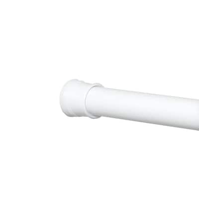 NeverRust 52 in. to 86 in. Aluminum Adjustable Tension Shower Rod in White