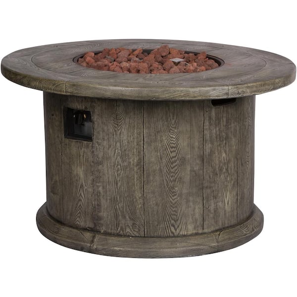 Shine Company Merida 40 in. Round Outdoor Fire Pit Table - Grey Shine Company Merida 40 in. Round Outdoor Fire Pit Table - Grey
