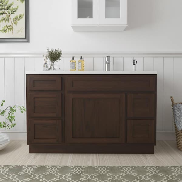 Vanity Art 48 in. W x 21 in. D x 32.5 in. H Bath Vanity Cabinet without Top in Brown