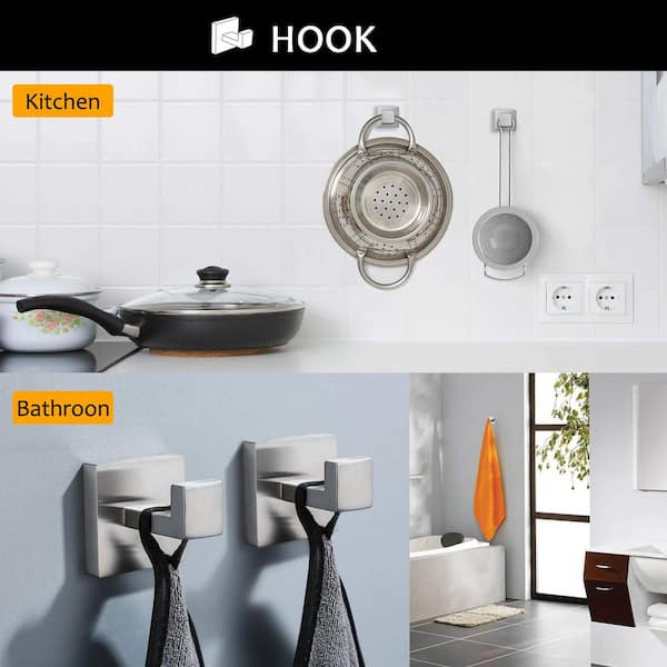 5-Piece Bath Hardware Set, Wall Mounted Towel Bar Set, Toilet Paper Holder, Towel Ring, Clothes Hook, Stainless Steel