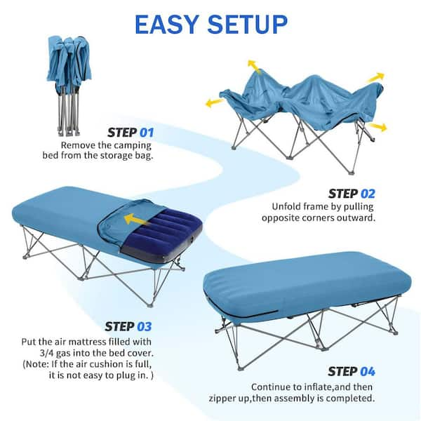 Cot twin popular framed air bed