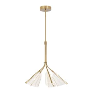 Mulberry 28-in 1 Light 67-Watt Brushed Gold/Light Guide Integrated LED Chandelier