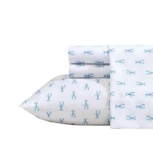 Nautica Set Di Lenzuola In Microfibra Rinfrescante - Nantucket Lobster Ocean Breeze Blue, Queen Size - 4