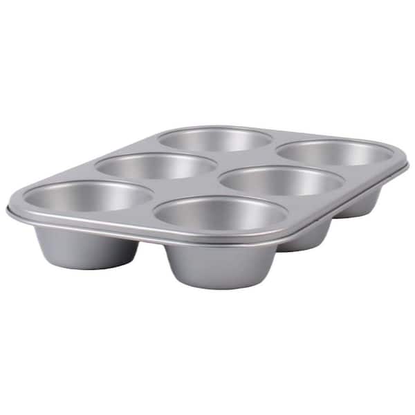 Heavy Duty Carbon Steel Nonstick 6-Cup Jumbo Muffin Pan Set for Baking Cupcakes Muffins 2 Pack Oven Safe
