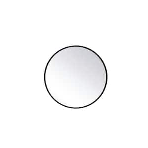 Medium Round Black Modern Mirror (21 in. H x 21 in. W)