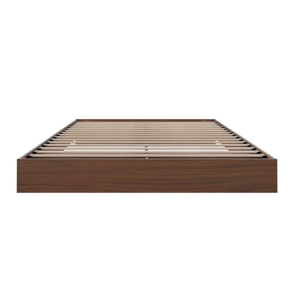 AeroFloat Full/Double Walnut Laminate Upholstered Platform Bed