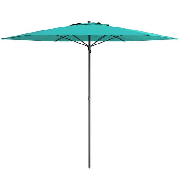 CorLiving 7.5 ft. Steel Beach Umbrella in Turquoise Blue