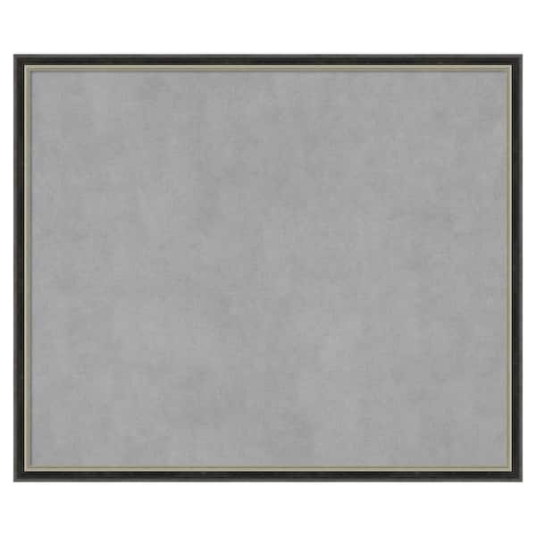 Amanti Art Theo Black Silver Narrow 25 in. x 21 in. Framed Magnetic Board