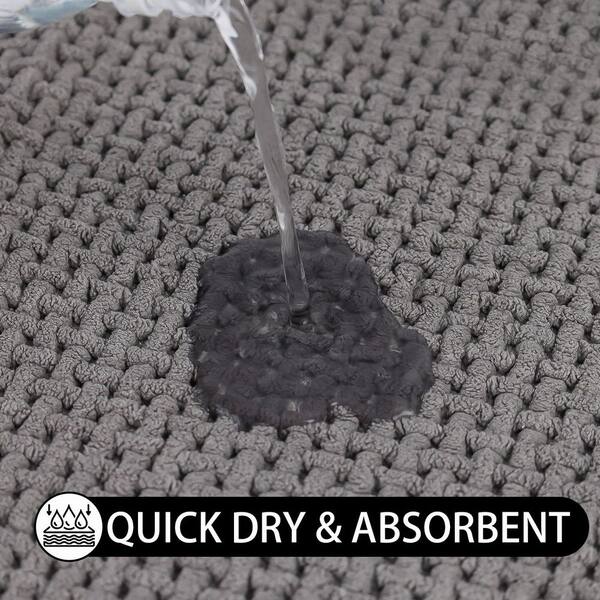 ilemong Bath Mat Quick Dry 15.7 in. x 23.6 in. Non-Slip Bathroom