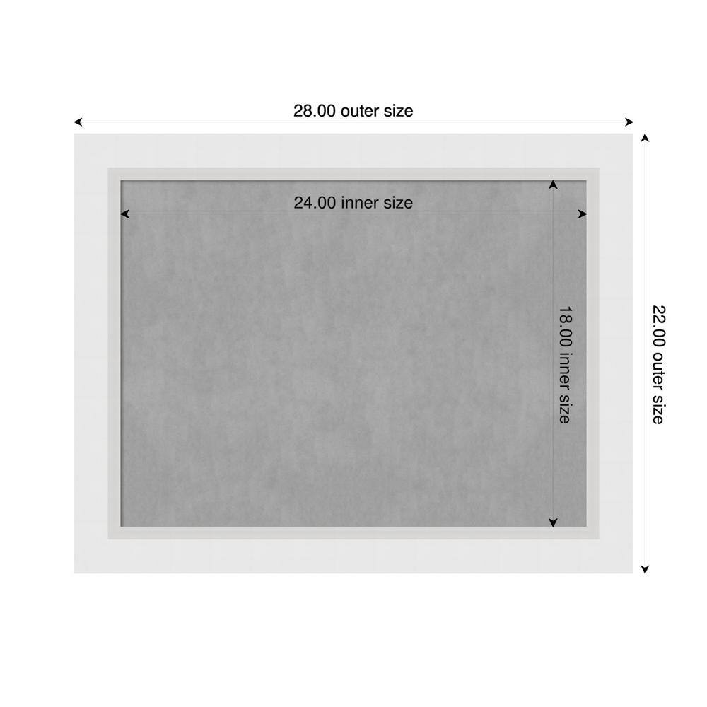 Blanco White and Grey Wood Framed Magnetic Board 24x18