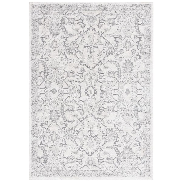 SAFAVIEH Luna 8 ft. x 10 ft. Ivory/Gray Ornate Abstract Area Rug ...