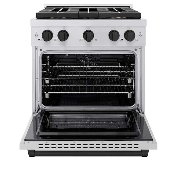 Autograph 30 in. 4.2 cu. ft. Dual Fuel Range with 4-Burner Cooktop and Electric Oven in Stainless with Matte Black