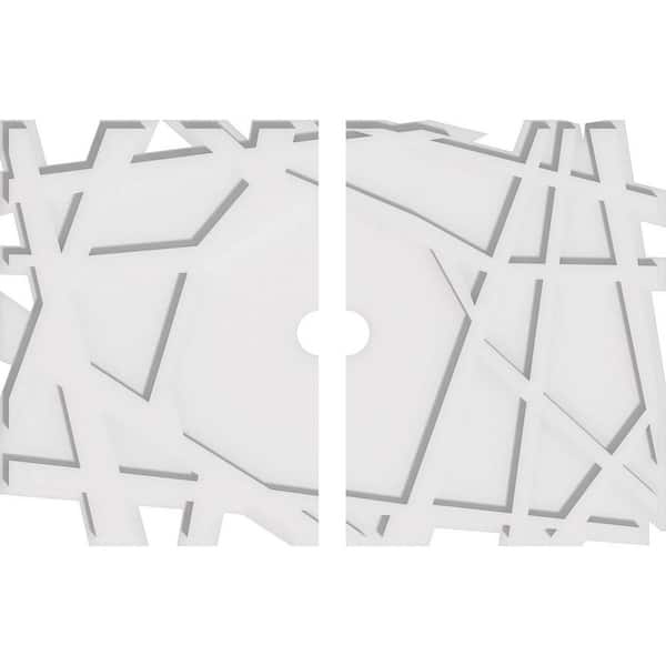 Ekena Millwork 28 in. W x 18-5/8 in. H x 2 in. ID x 1 in. P Novo Architectural Grade PVC Contemporary Ceiling Medallion (2-Piece)