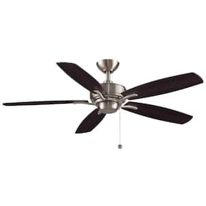 Aire Deluxe 52 in. Brushed Nickel Ceiling Fan with Cherry/Dark Walnut Reversible Blades