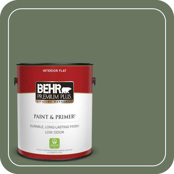 BEHR PREMIUM PLUS 1 gal. #440F-6 Old Vine Flat Low Odor Interior Paint & Primer