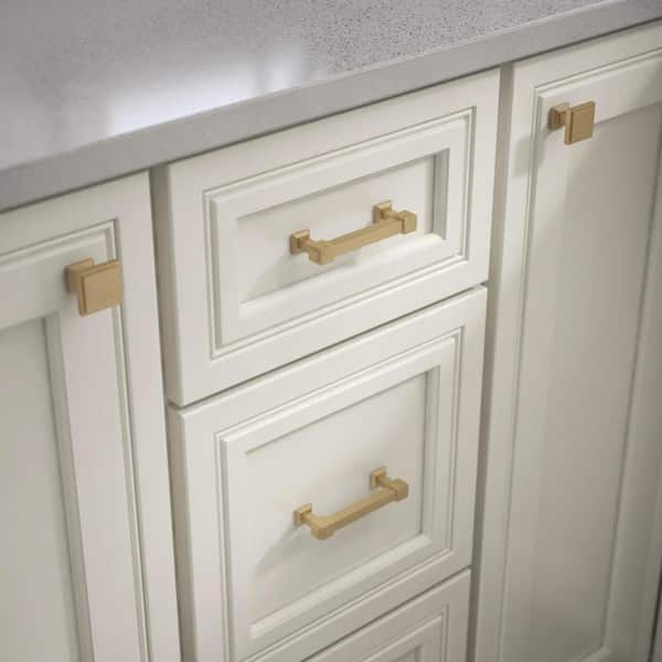 10-Pack Classic Square 3 in. (76 mm) Classic Champagne Bronze Cabinet Drawer Bar Pulls