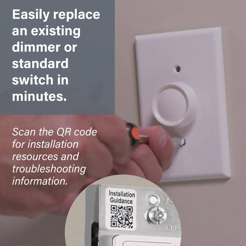 White Matte Thermoplastic Rocker Dimmer Switch