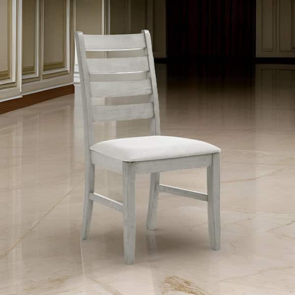 Benjara Gray Polyester Laaderback Dining Chair (Set of 2)