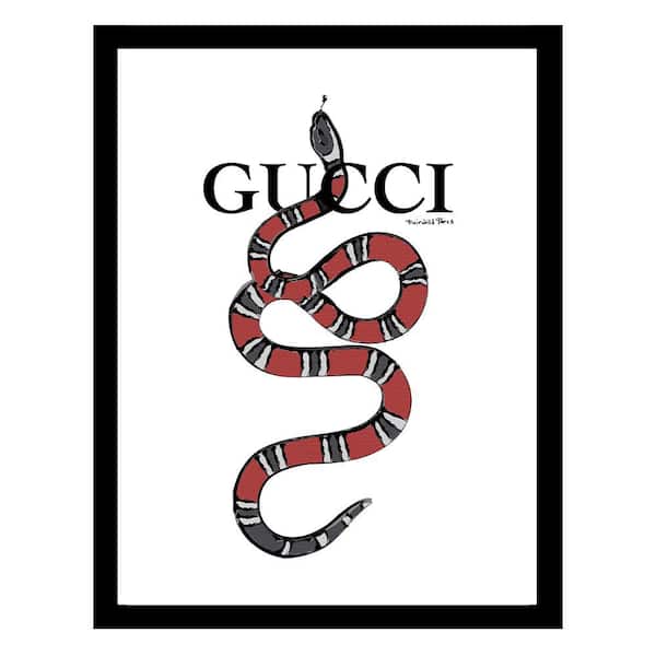 VENICE BEACH Collections Fashion Designer Snake Image by Fairchild Paris 1 Piece Framed Graphic Print Abstract Poster Art Print 18 in. x 14 in.
