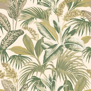 Havana Palm Tropical Green Removable Peel and Stick Wallpaper (Covered 28 sq. ft.)