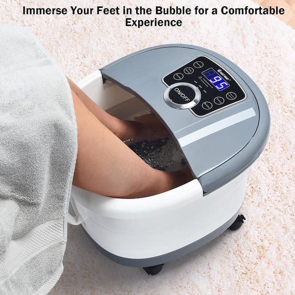 Foot Spa Bath Massager with Heat, Bubble Jets and 6 Electric Long