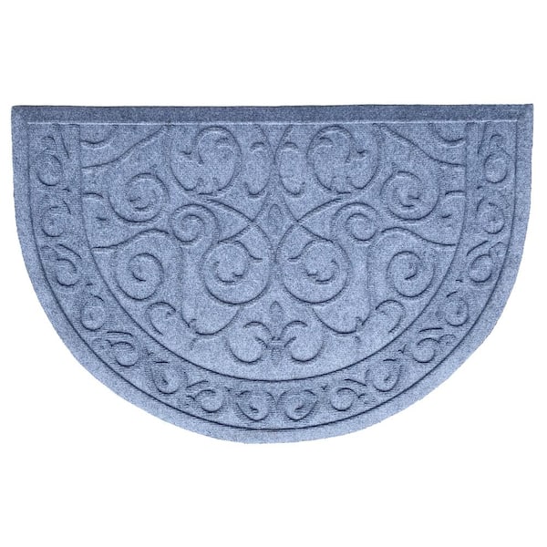 Calloway Mills Poly Ornate Scroll Indoor/Outdoor Mat, 18" x 30", Light Grey