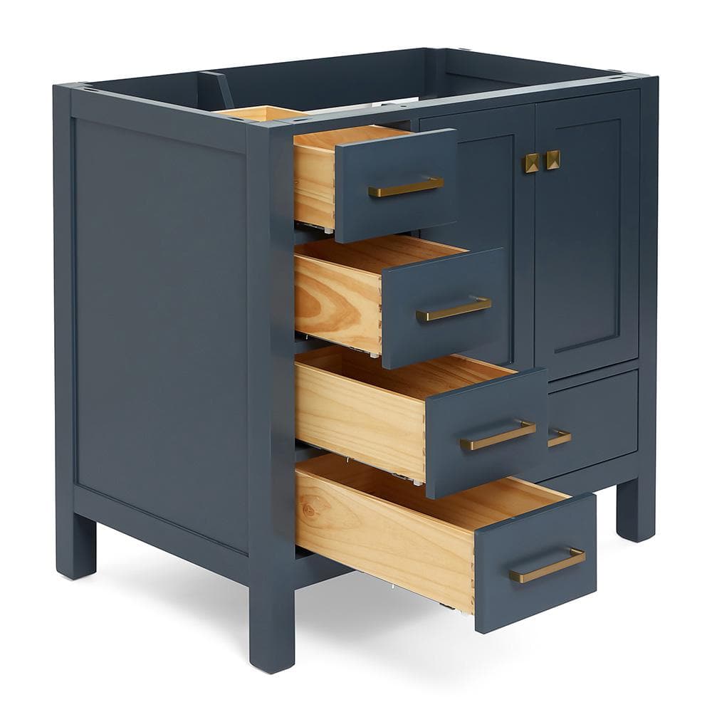 Midnight Blue 36" Solid Wood Freestanding Vanity Cabinet