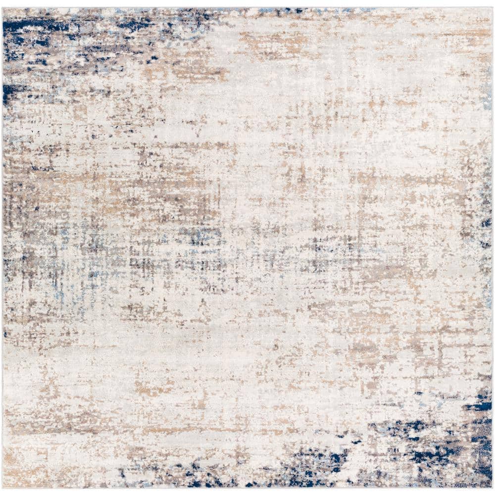Livabliss Hathor Navy 8 ft. x 8 ft. Modern Abstract Polypropylene ...