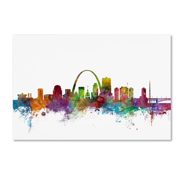 Trademark Fine Art Hidden Frame Maps Art St. Louis Missouri Skyline by Michael Tompsett 16 in. x 24 in.