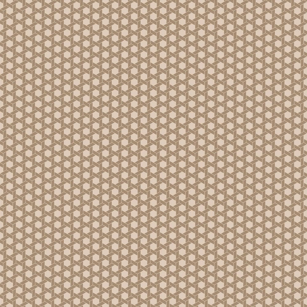 Into The Wild Beige Metallic Geometric Hex Non-Pasted Non-Woven Paper Wallp