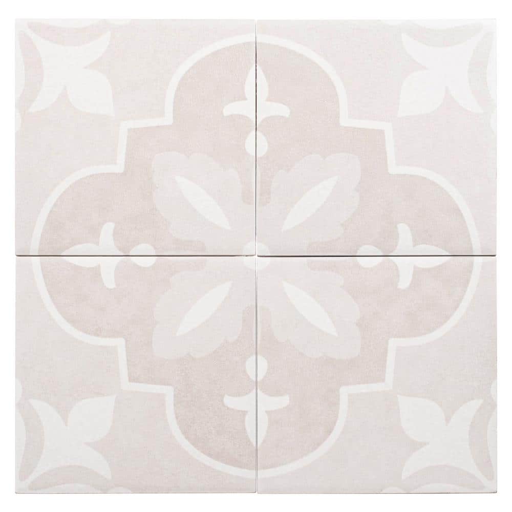 Villardo Beige Matte 6x6 Porcelain Patterned Tile