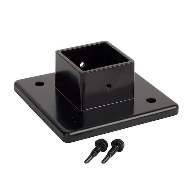 Athens Gloss Black Post Base Adapter for 2 in. Fence Post