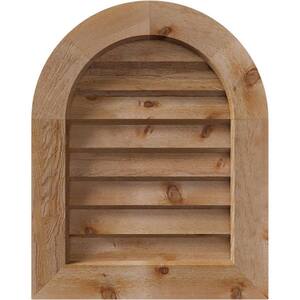 39'' x 29'' Round Top Rough Sawn Western Red Cedar Wood Gable Louver Vent Non-Functional