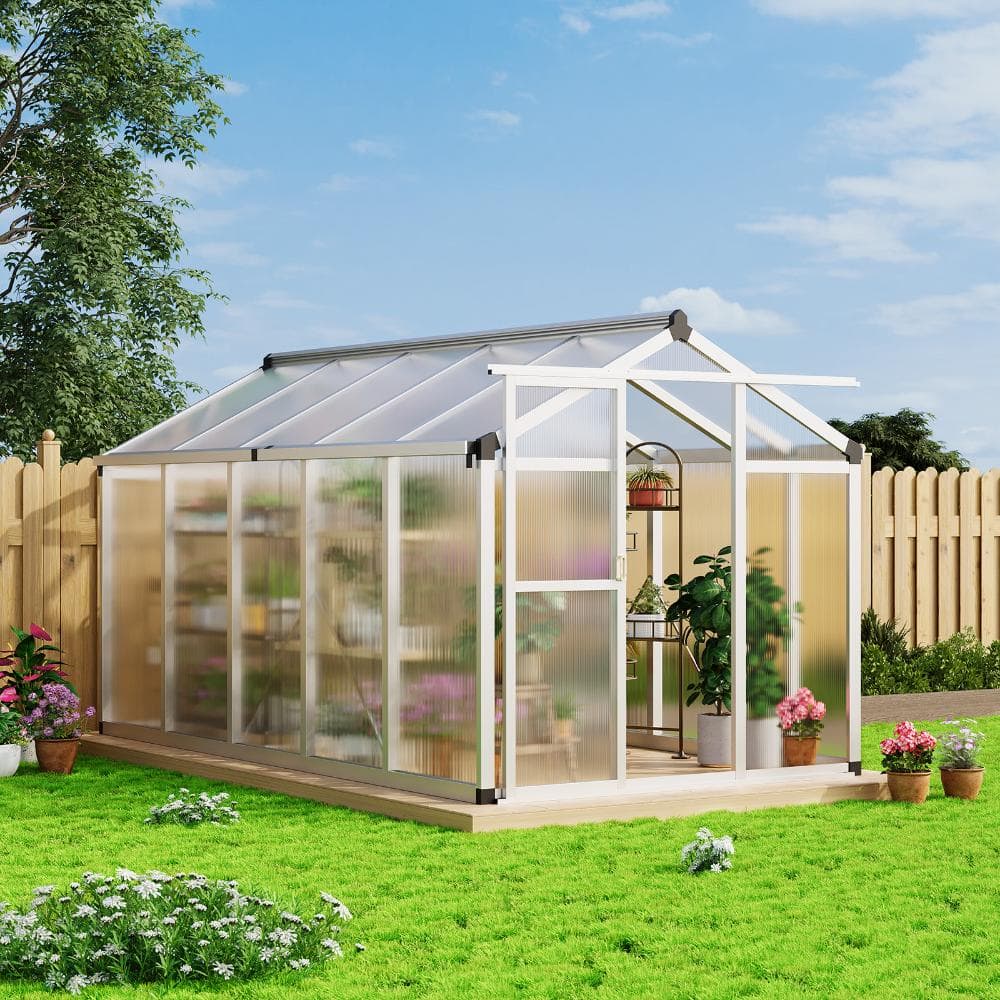 6x10ft.Walk in Polycarbonate Greenhouse with Enhanced Aluminum Frame,Roof Vent for Garden price history on PriceWatchPro