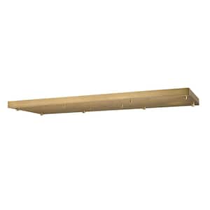 Multi Point Canopy 42 in. 17-Light Rubbed Brass Linear Ceiling Plate