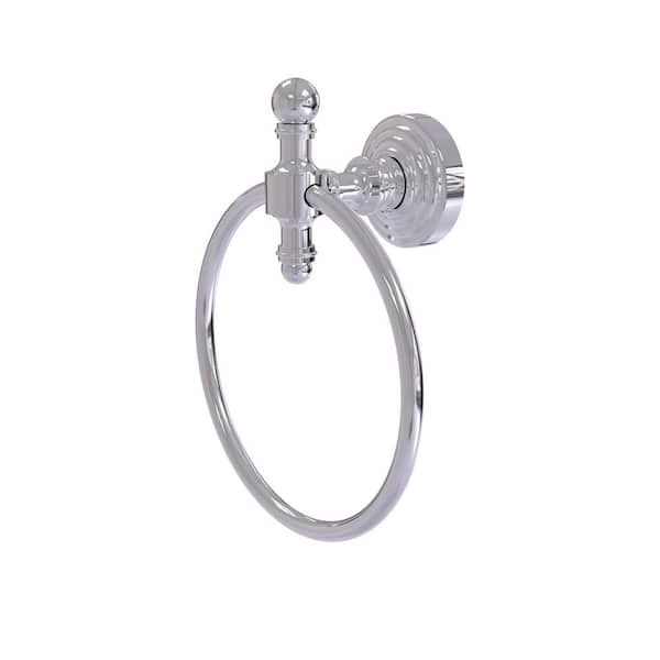 Allied Brass Retro Wave Collection Wall Mounted Towel Ring in Polished Chrome