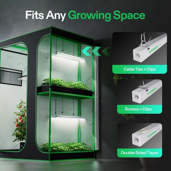 VIVOSUN 2 ft. 15-Watts 5000K T5 Linear LED Grow Light, Full