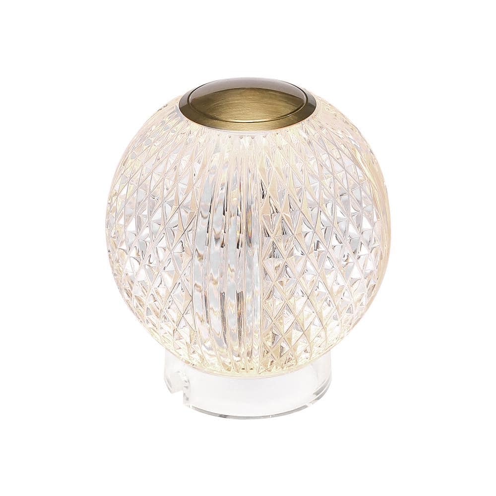 Marni Natural Brass and Clear Globe Table Lamp